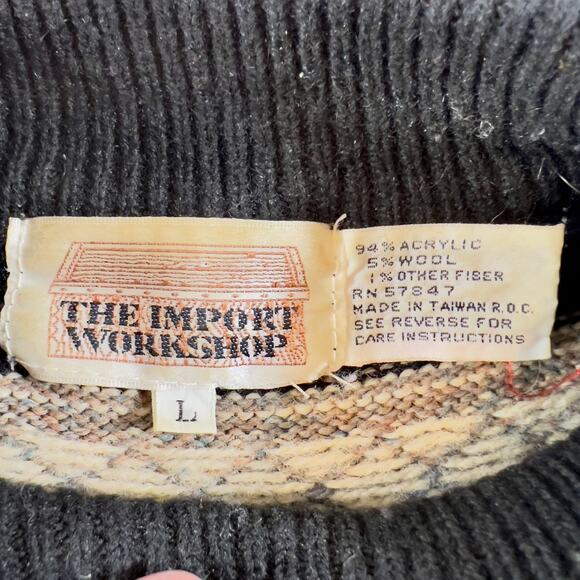 The Import Workshop Sweater Woman's L Needlepoint Style Knit Wool Blend Vintage - Picture 2 of 10